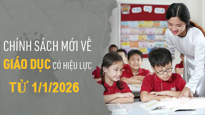 Nhiều chính sách giáo dục mới có hiệu lực từ ngày 1/1/2026