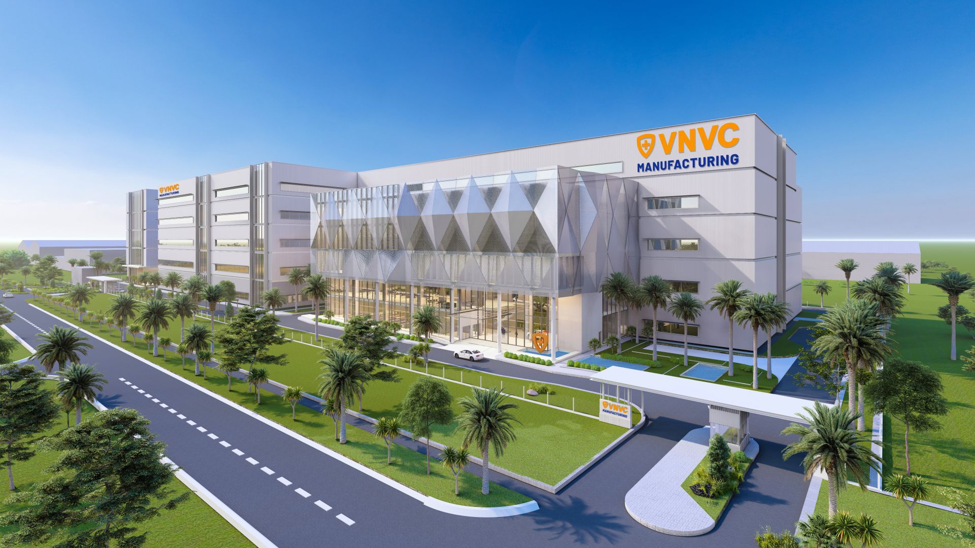 Nh&agrave; m&aacute;y Vắc xin v&agrave; Sinh phẩm VNVC c&oacute; vốn đầu tư ban đầu tr&ecirc;n 2.500 tỷ đồng, thiết kế v&agrave; vận h&agrave;nh theo ti&ecirc;u chuẩn GMP của WHO, EU, FDA, được x&acirc;y dựng tại tỉnh T&acirc;y Ninh. Ảnh: VNVC