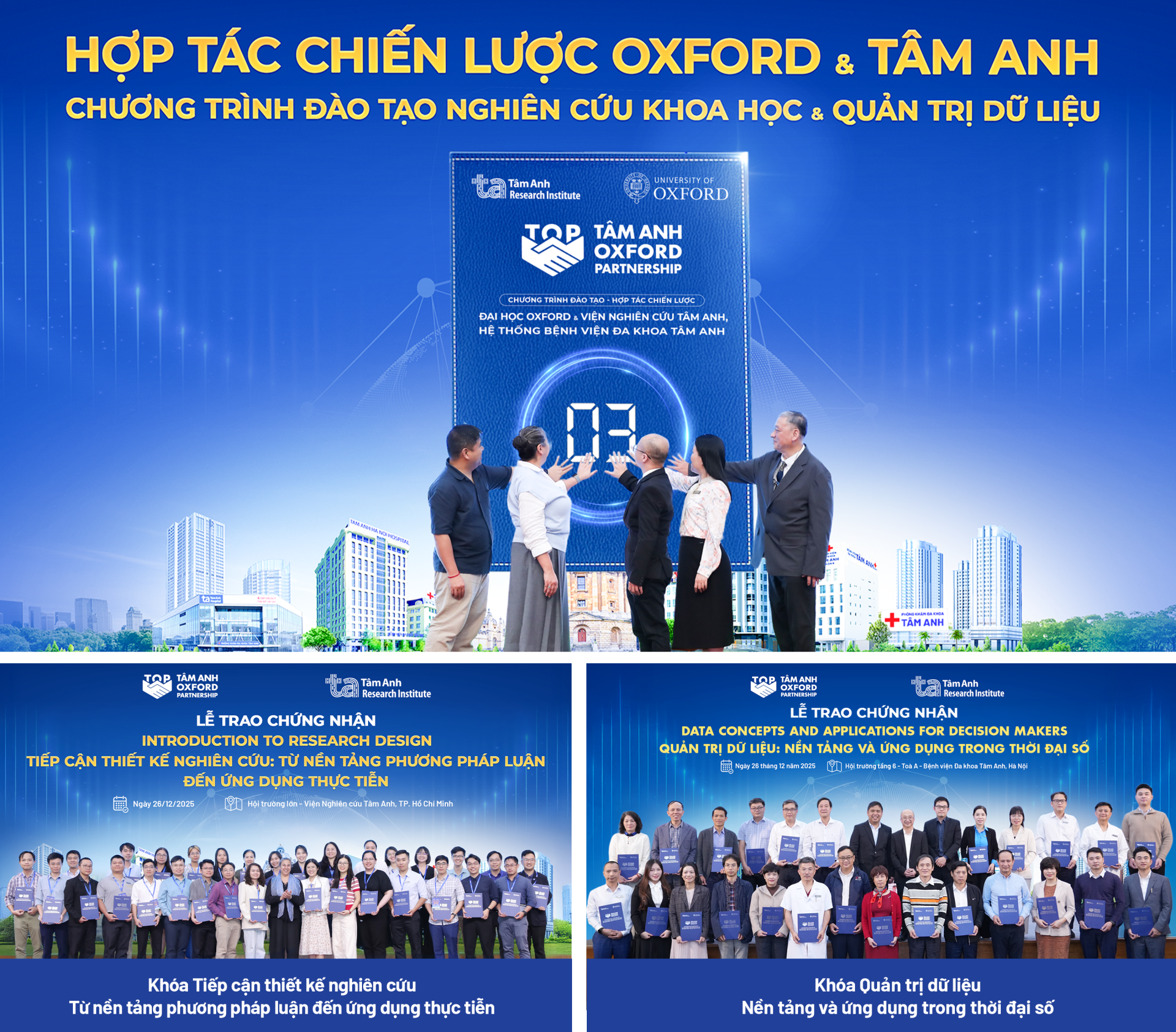 Gần 100 học vi&ecirc;n đầu ti&ecirc;n đ&atilde; nhận chứng nhận chuẩn Oxford - T&acirc;m Anh về đ&agrave;o tạo Thiết kế nghi&ecirc;n cứu v&agrave; Quản trị dữ liệu trong &ldquo;Tuần lễ đ&agrave;o tạo chuy&ecirc;n s&acirc;u phối hợp giữa Viện Nghi&ecirc;n cứu T&acirc;m Anh & Đại học Oxford&rdquo; từ ng&agrave;y 22-31/12/2025. Ảnh: Viện Nghi&ecirc;n cứu T&acirc;m Anh
