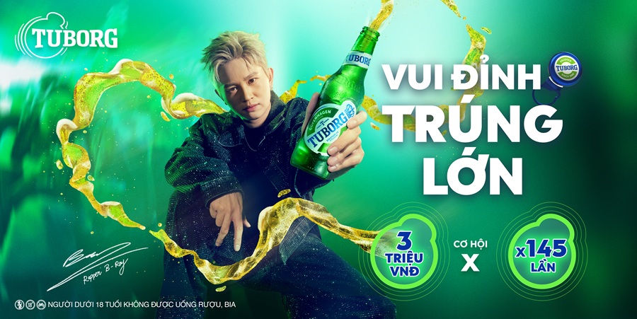 Giật nắp Tuborg – giật thưởng gấp 145 lần trong chương trình khuyến mãi “145 năm giật mở triệu cuộc vui”