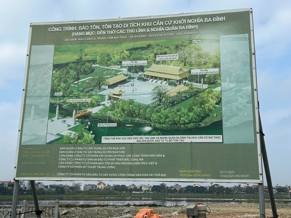 Thanh Hóa gia hạn dự án bảo tồn di tích Khu căn cứ khởi nghĩa Ba Đình