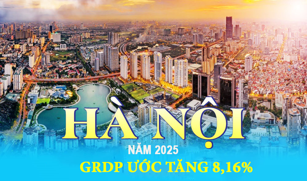 GRDP Hà Nội năm 2025 tăng 8,16%, khu vực dịch vụ là động lực chính
