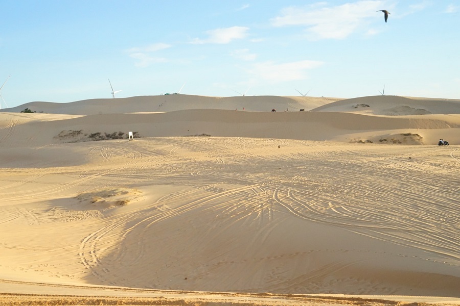 Đồi c&aacute;t B&agrave;u Trắng trong buổi s&aacute;ng. Ảnh PV