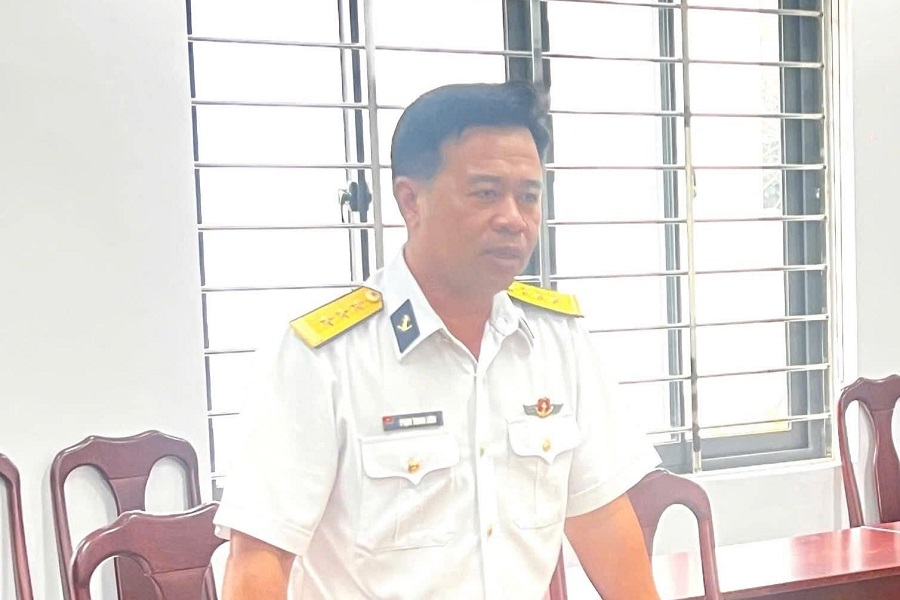 Chủ tịch UBND Đặc khu Trường Sa Phạm Thanh Li&ecirc;m ph&aacute;t biểu tại chương tr&igrave;nh