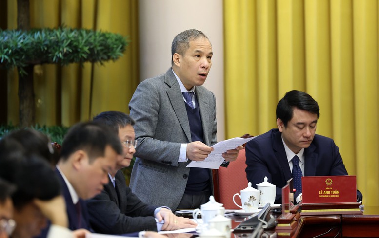 Ph&oacute; Thống đốc NHNN Đo&agrave;n Th&aacute;i Sơn ph&aacute;t biểu tại họp b&aacute;o - Ảnh VGP/Đức Tu&acirc;n