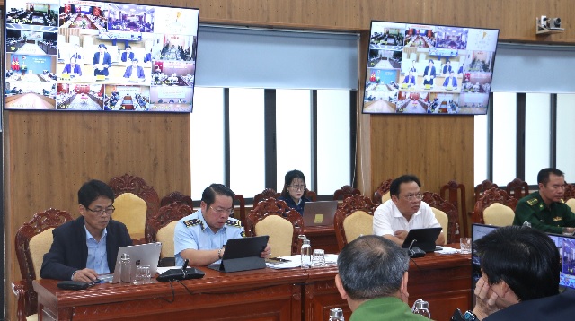 Các thành viên BCĐ 389 tỉnh Gia Lai tại Điểm cầu tỉnh Gia Lai. Ảnh: Ng-Tình Các thành viên BCĐ 389 tỉnh Gia Lai tại Điểm cầu tỉnh Gia Lai. Ảnh: Ng-Tình