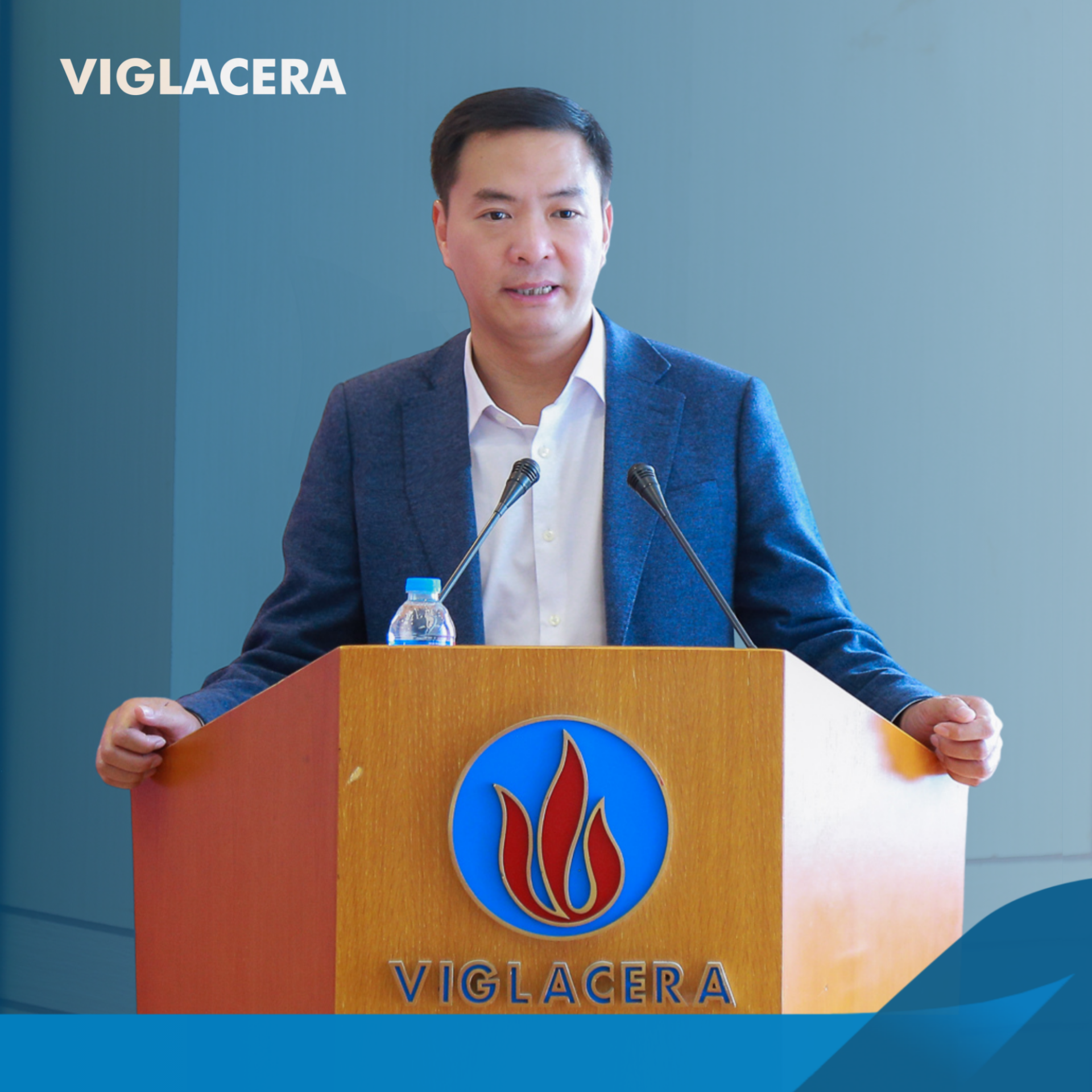 Chủ tịch HĐQT Viglacera Trần Mạnh Hữu h&aacute;t biểu tại Hội nghị