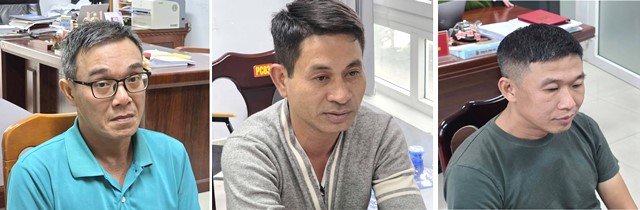 Những nghi can bu&ocirc;n lậu t&ocirc;m h&ugrave;m giống từ Singapore về Việt Nam. Ảnh: CA