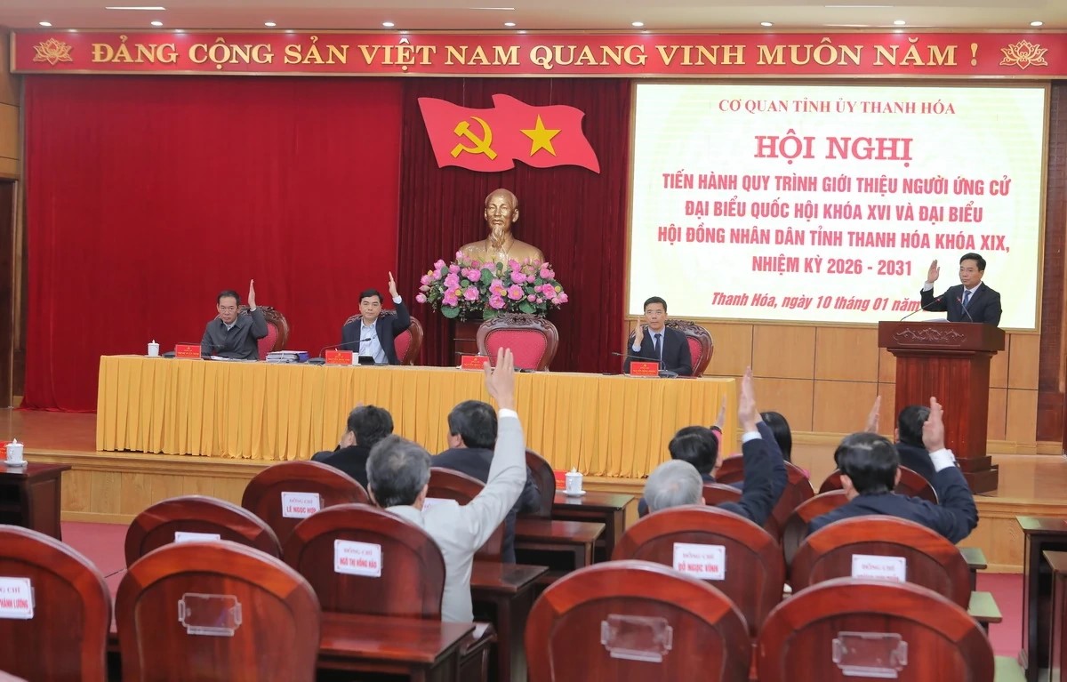 Hội nghị biểu quyết thông qua giới thiệu người của cơ quan ứng cử đại biểu Quốc hội khóa XVI và đại biểu HĐND tỉnh khóa XIX, nhiệm kỳ 2026-2031. Hội nghị biểu quyết thông qua giới thiệu người của cơ quan ứng cử đại biểu Quốc hội khóa XVI và đại biểu HĐND tỉnh khóa XIX, nhiệm kỳ 2026-2031.