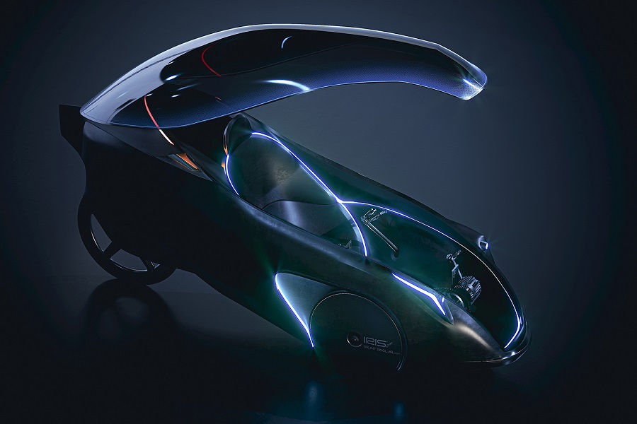 IRIS eTrike được c&ocirc;ng bố lần đầu v&agrave;o năm 2017 như một phi&ecirc;n bản hiện đại của Sinclair C5