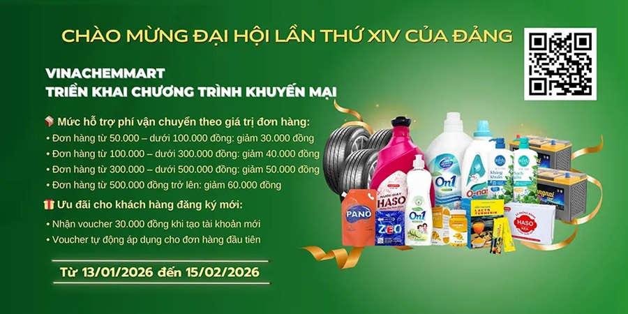 Vinachemmart triển khai chương trình khuyến mại chào mừng Đại hội lần thứ XIV của Đảng