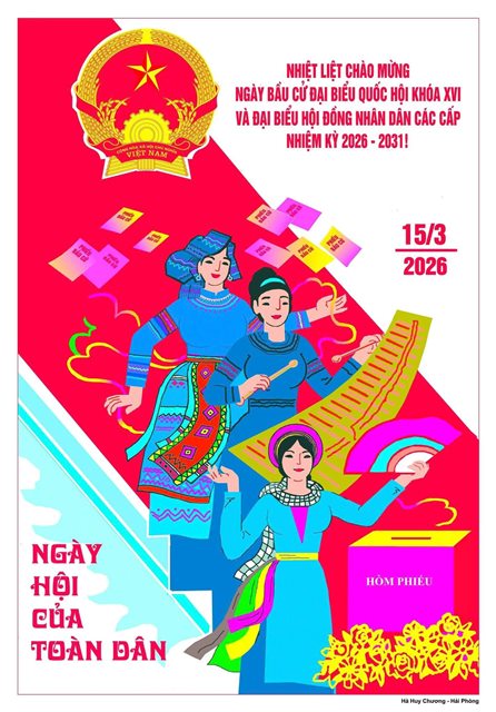 Phường Hải V&acirc;n giới thiệu 41 mẫu tranh cổ động về bầu cử đại biểu Quốc hội kh&oacute;a XVI.