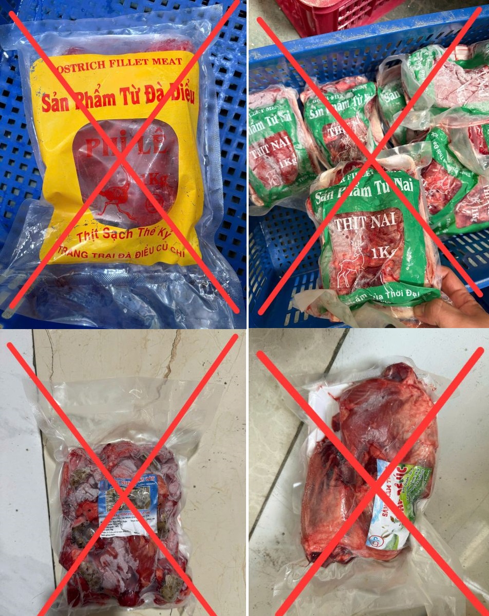 TP.HCM: Triệt phá đường dây "hô biến" 50 tấn thịt heo thành đặc sản đà điểu, nai, nhím