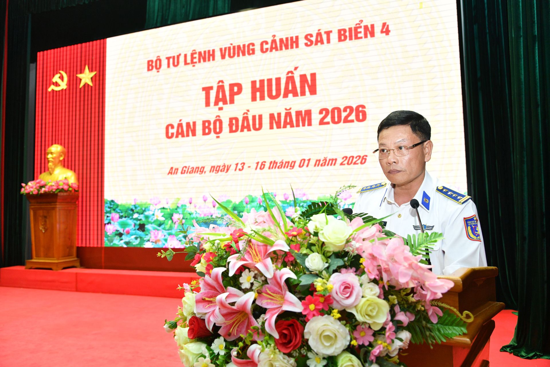 Đại t&aacute; Phan Duy Cường - Ph&oacute; Tư lệnh V&ugrave;ng Cảnh s&aacute;t biển 4 ph&aacute;t biểu Bế mạc Lớp Tập huấn