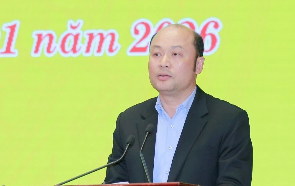 Ph&oacute; Chủ tịch UBND tỉnh Cao Văn Cường ph&aacute;t biểu kết luận hội nghị.