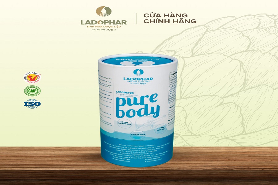 C&ocirc;ng ty Cổ phần Dược L&acirc;m Đồng (Ladophar) d&ograve;ng thực phẩm bảo vệ sức khỏe như Ladodetox Purebody