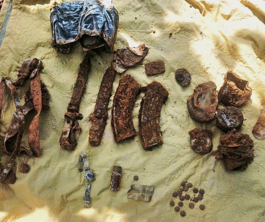 Nhiều di vật quan trọng của bộ đội được t&igrave;m thấy.