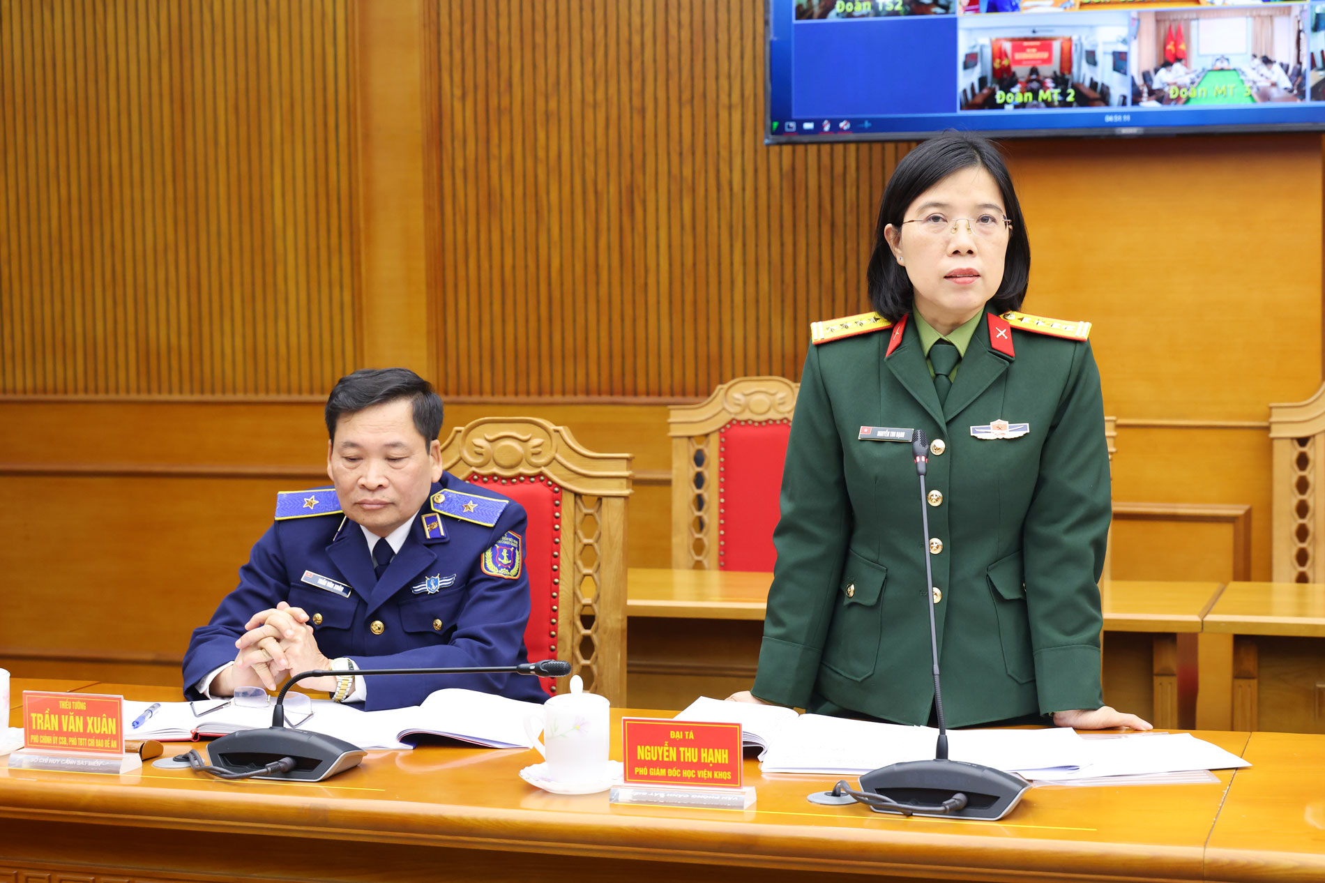 Lãnh đạo Học viện Khoa học Quân sự phát biểu ý kiến. Lãnh đạo Học viện Khoa học Quân sự phát biểu ý kiến.