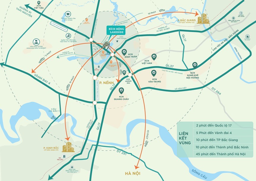 B&iacute;ch Động Lakeside sở hữu tọa độ v&agrave;ng ngay trung t&acirc;m phường Việt Y&ecirc;n, nằm tr&ecirc;n mặt tiền Quốc lộ 37, đối diện trung t&acirc;m h&agrave;nh ch&iacute;nh mới v&agrave; s&aacute;t c&aacute;c khu c&ocirc;ng nghiệp lớn.