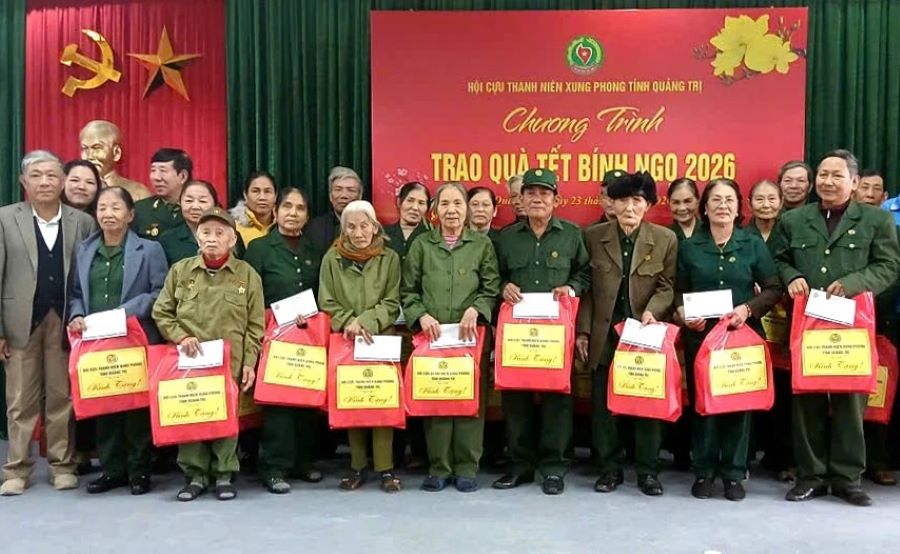 Quảng Trị: Trao hơn 460 suất quà Tết cho hội viên Hội cựu TNXP có hoàn cảnh khó khăn