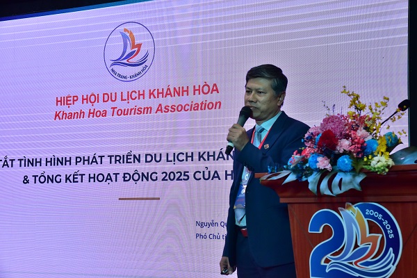 &Ocirc;ng Nguyễn Quang Thắng- Ph&oacute; Chủ tịch Thường trực HHDLKH b&aacute;o c&aacute;o tổng kết c&ocirc;ng t&aacute;c năm 2025 của Hiệp Hội