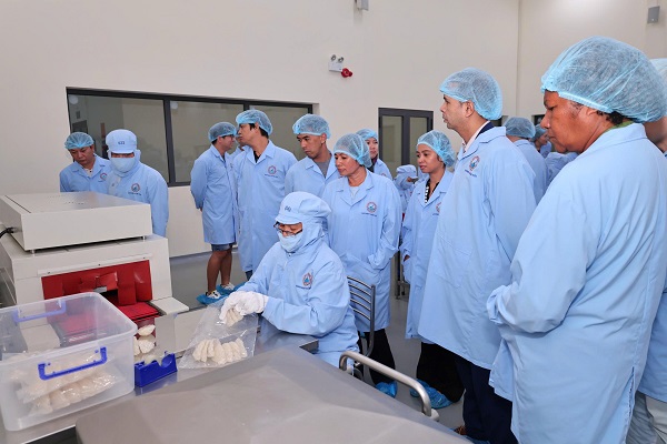 Đo&agrave;n trực tiếp tham quan xưởng sản xuất nguy&ecirc;n liệu Yến s&agrave;o