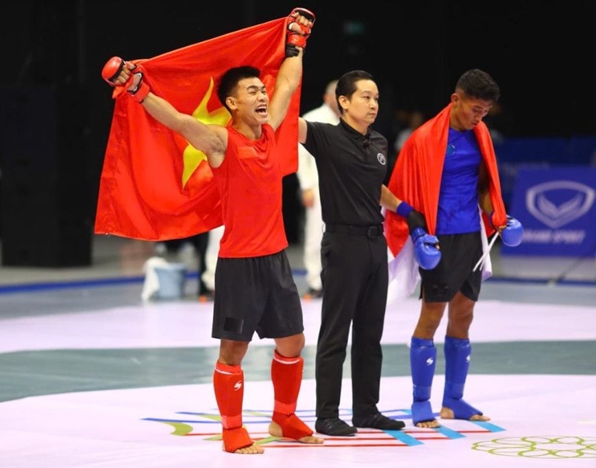 V&otilde; sĩ Trần Ngọc Lượng gi&agrave;nh huy chương v&agrave;ng SEA Games 33. Ảnh VMMAF