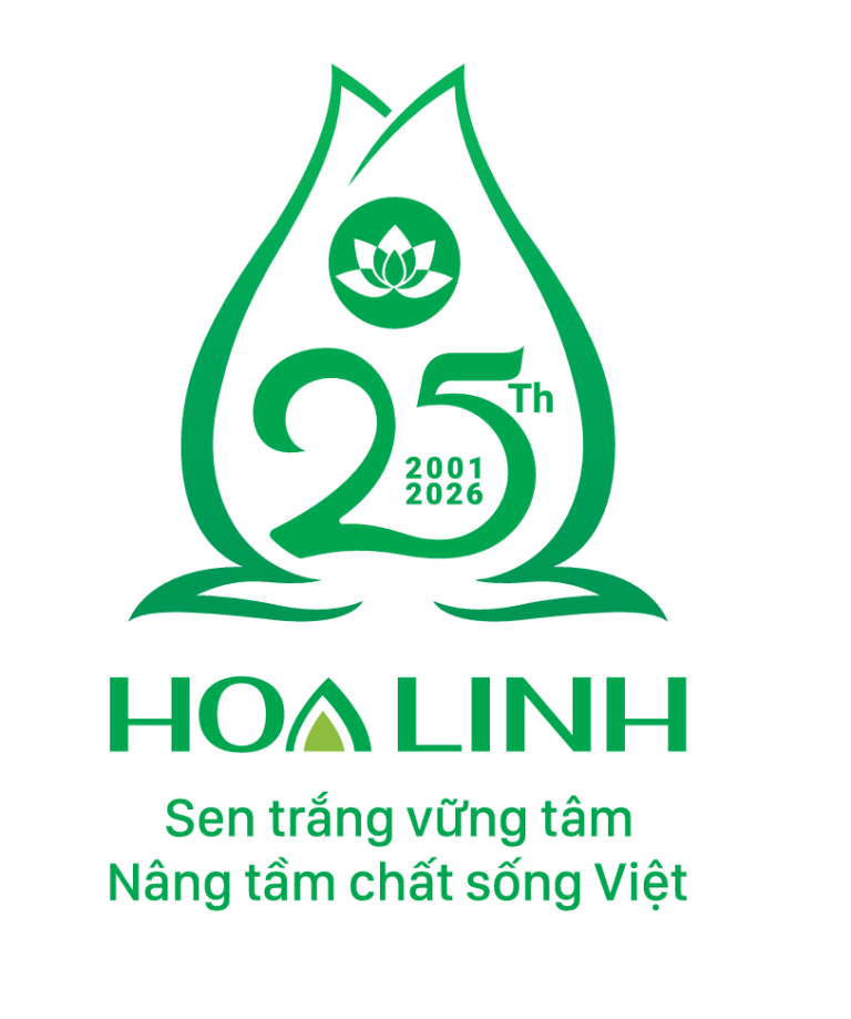 Logo kỷ niệm 25 năm th&agrave;nh lập Dược Phẩm Hoa Linh