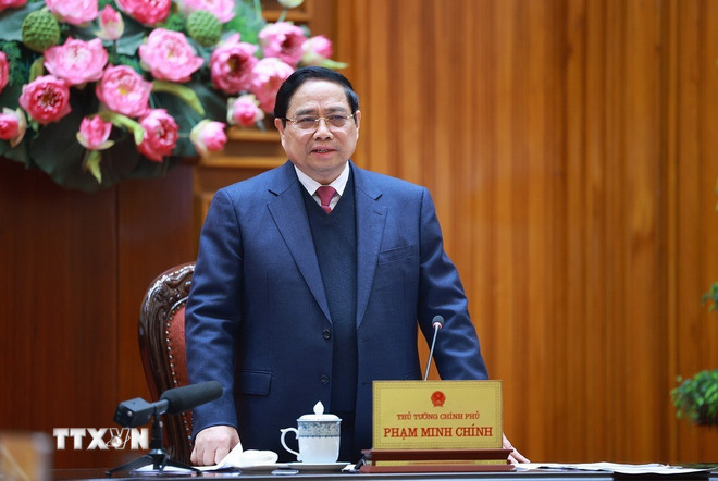 Thủ tướng Phạm Minh Chính, Trưởng Ban Chỉ đạo của Chính phủ về quản lý, điều hành kinh tế vĩ mô chủ trì Phiên họp lần thứ hai của Ban Chỉ đạo. (Ảnh: Dương Giang/TTXVN) Thủ tướng Phạm Minh Chính, Trưởng Ban Chỉ đạo của Chính phủ về quản lý, điều hành kinh tế vĩ mô chủ trì Phiên họp lần thứ hai của Ban Chỉ đạo. (Ảnh: Dương Giang/TTXVN)