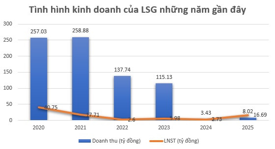 Tình hình kinh doanh của LSG. Nguồn: BCTC doanh nghiệp Tình hình kinh doanh của LSG. Nguồn: BCTC doanh nghiệp