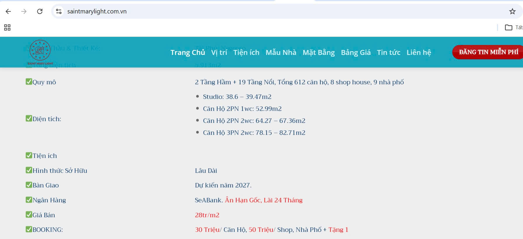 Thông tin quảng cáo dự án Thông tin quảng cáo dự án