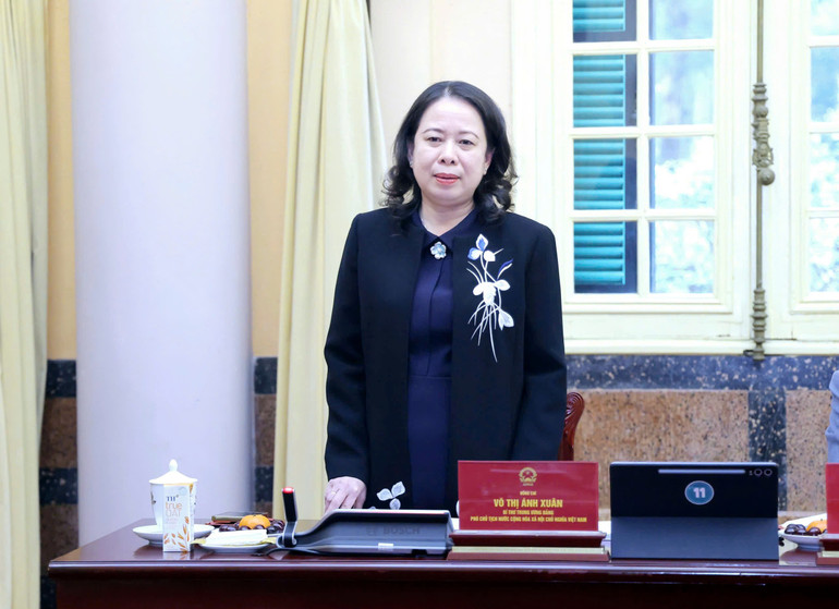 B&iacute; thư Trung ương Đảng, Ph&oacute; Chủ tịch nước V&otilde; Thị &Aacute;nh Xu&acirc;n ph&aacute;t biểu tại buổi l&agrave;m việc