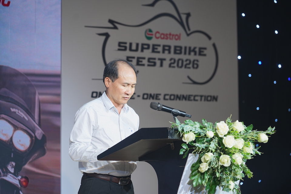 &Ocirc;ng Nguyễn Tuấn Thanh, Ph&oacute; Gi&aacute;m đốc Sở Văn h&oacute;a, Thể thao v&agrave; Du lịch tỉnh Kh&aacute;nh H&ograve;a ph&aacute;t biểu tại buổi họp b&aacute;o.