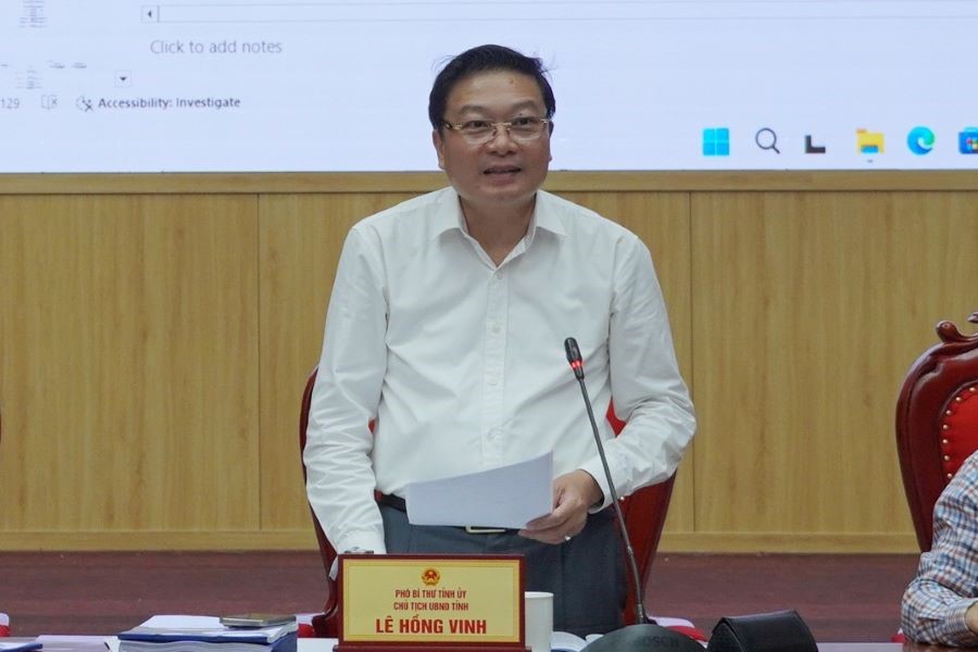 Chủ tịch UBND tỉnh Quảng Trị Lê Hồng Vinh phát biểu kết luận cuộc họp Chủ tịch UBND tỉnh Quảng Trị Lê Hồng Vinh phát biểu kết luận cuộc họp