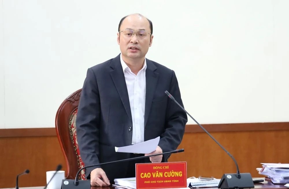 Ph&oacute; Chủ tịch UBND tỉnh Cao Văn Cường kết luận hội nghị.