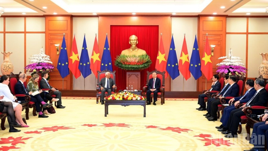 Quang cảnh cuộc tiếp tại Trụ sở Trung ương Đảng.