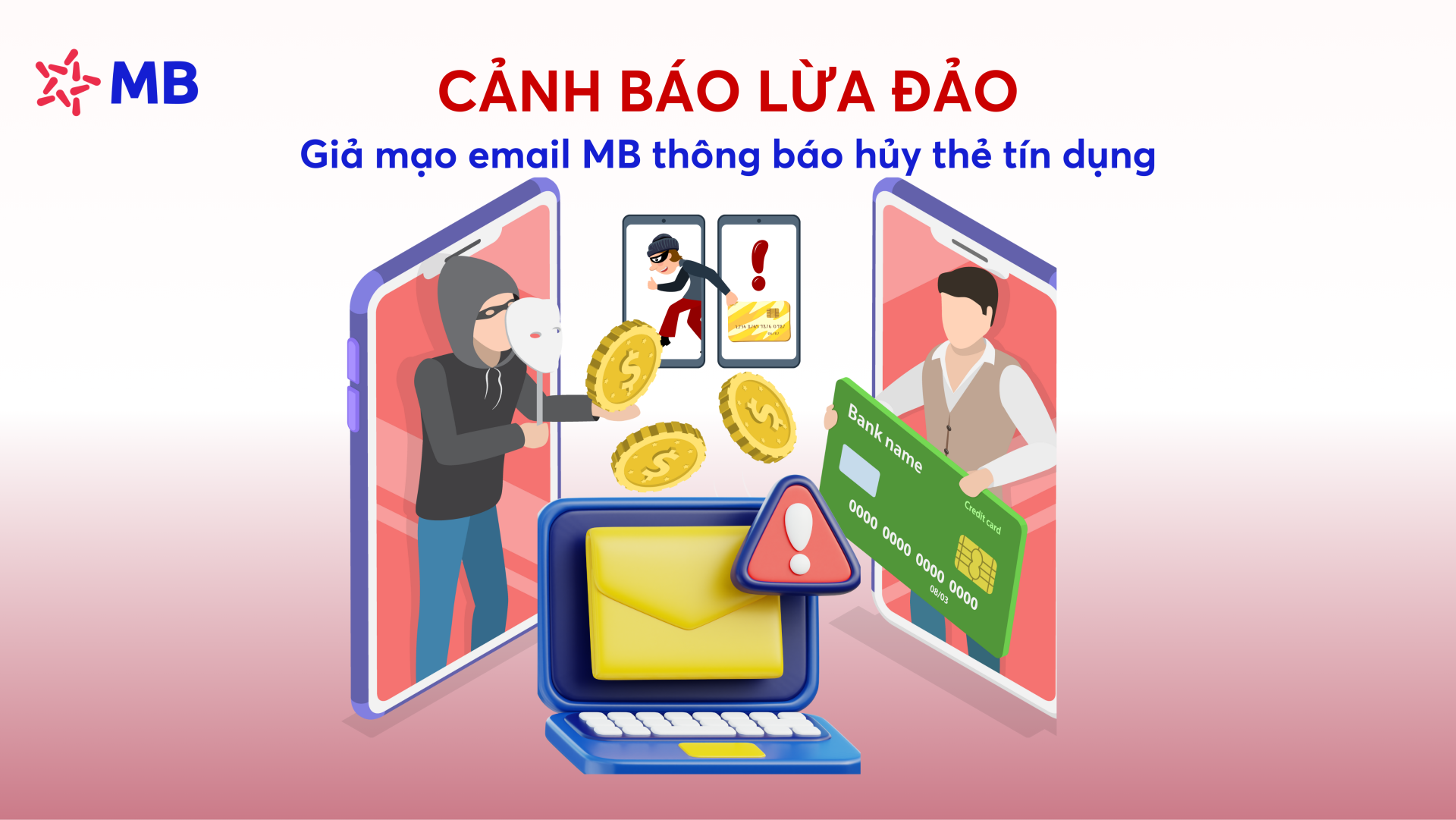 Cảnh báo lừa đảo giả mạo email MB thông báo hủy/đóng thẻ tín dụng