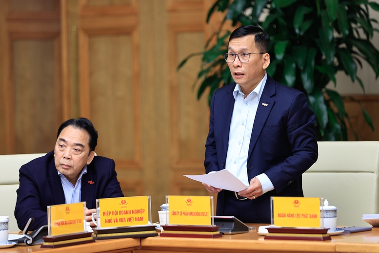 Đại diện c&aacute;c doanh nghiệp ph&aacute;t biểu tại Phi&ecirc;n họp - Ảnh: VGP/Nhật Bắc