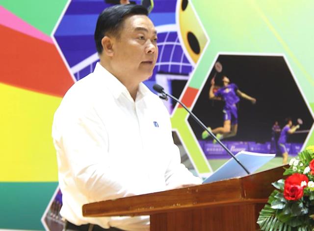 Ph&oacute; Gi&aacute;m đốc Sở Văn h&oacute;a Thể thao v&agrave; Du lịch Đ&agrave; Nẵng ph&aacute;t biểu tại lễ khai mạc.