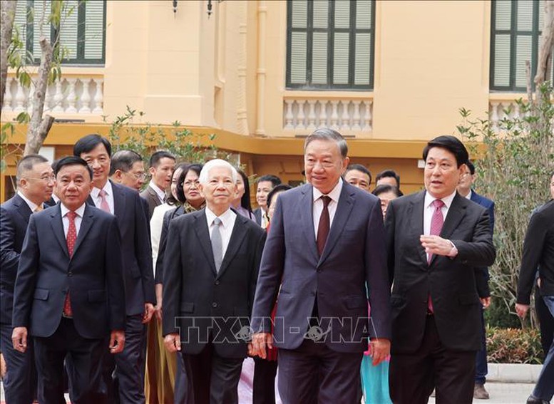 Tổng Bí thư Tô Lâm, Chủ tịch nước Lương Cường dự khánh thành công trình Trụ sở làm việc Cơ quan Chủ tịch nước