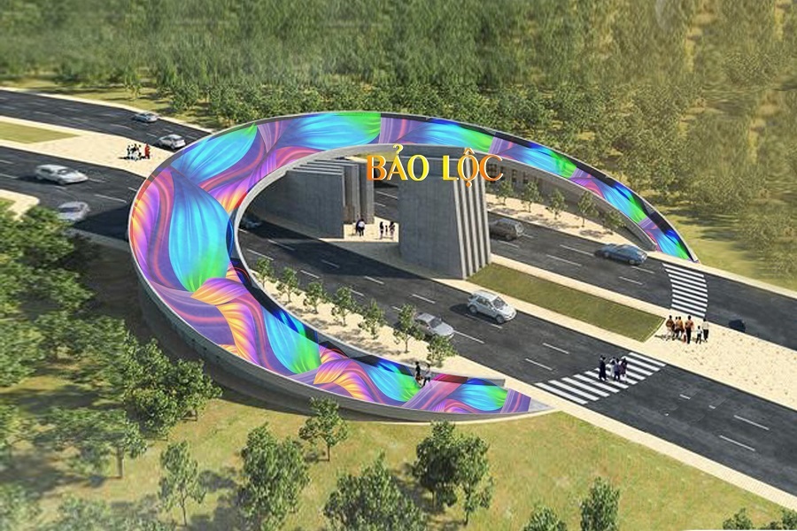 M&ocirc; h&igrave;nh cổng ch&agrave;o cao tốc Bảo Lộc &ndash; Li&ecirc;n Khương