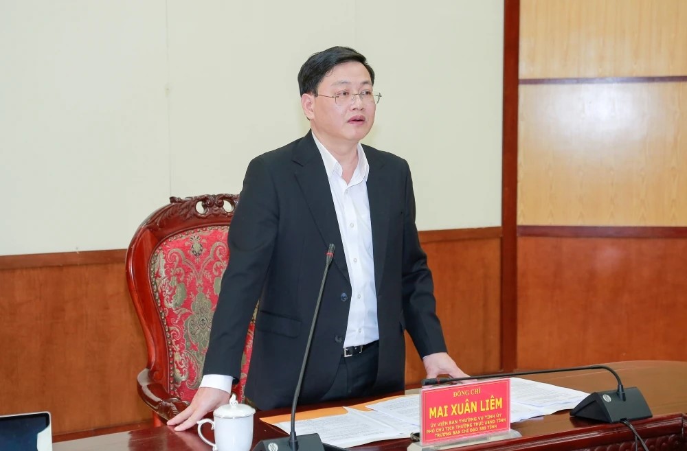 Ph&oacute; Chủ tịch Thường trực UBND tỉnh, Trưởng Ban chỉ đạo 389 tỉnh Mai Xu&acirc;n Li&ecirc;m ph&aacute;t biểu kết luận hội nghị.