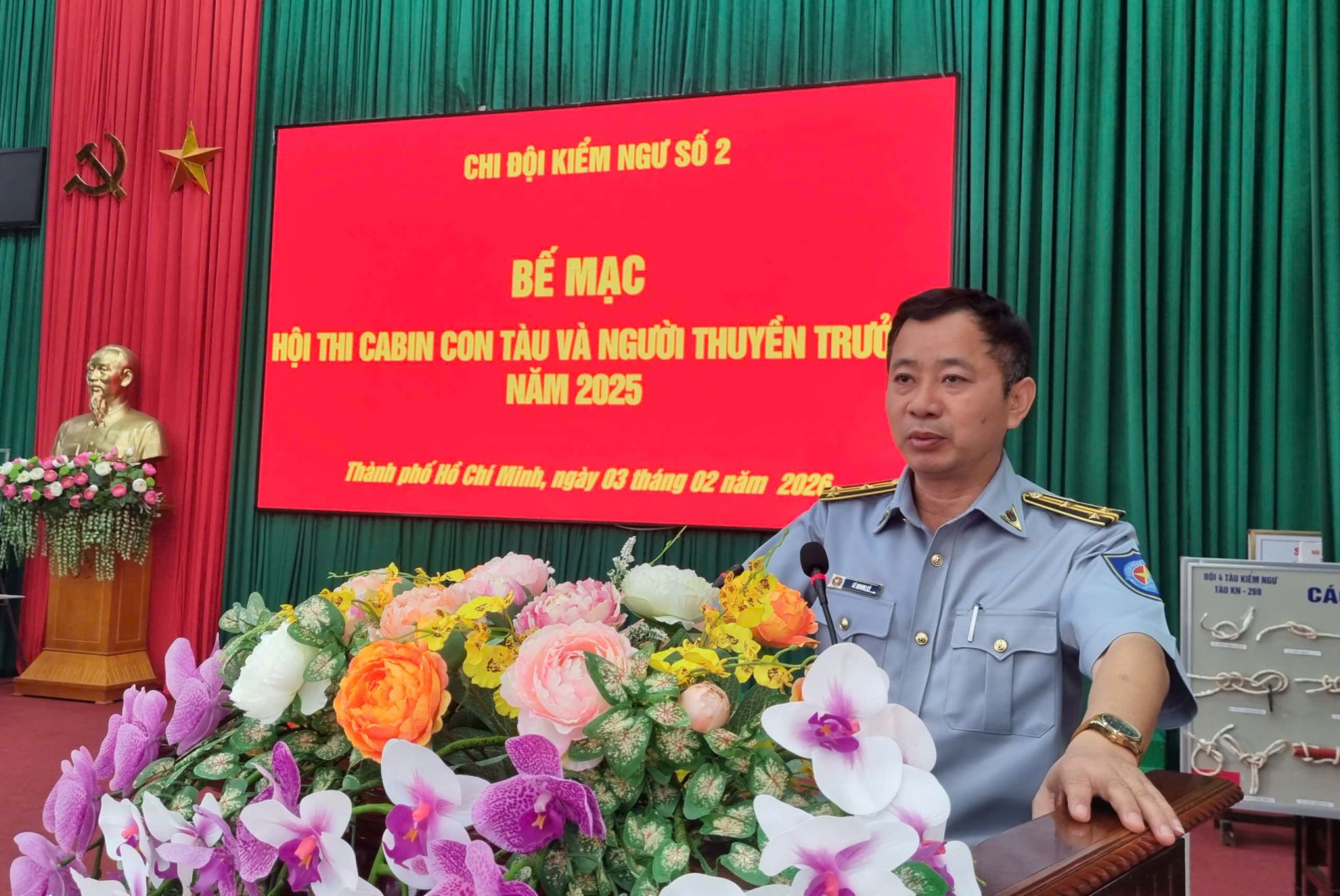 &Ocirc;ng L&ecirc; Quang K&yacute;, Ph&oacute; Chi đội trưởng, ph&aacute;t biểu tại bế mạc hội thi