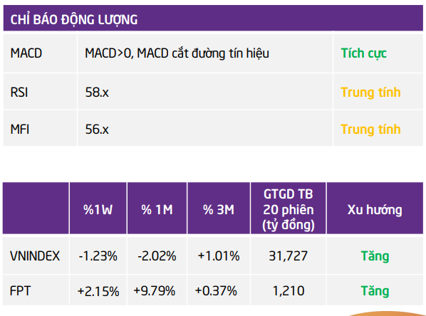 TPS đưa ra một số đ&aacute;nh gi&aacute; ph&acirc;n t&iacute;ch kỹ thuật đối với cổ phiếu FPT