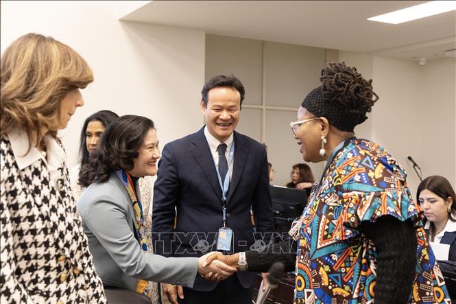 Thứ trưởng Bộ Nội vụ Nguyễn Thị H&agrave; dẫn đầu đo&agrave;n đại biểu li&ecirc;n ng&agrave;nh Việt Nam bảo vệ B&aacute;o c&aacute;o quốc gia lần thứ 9 về thực thi CEDAW.