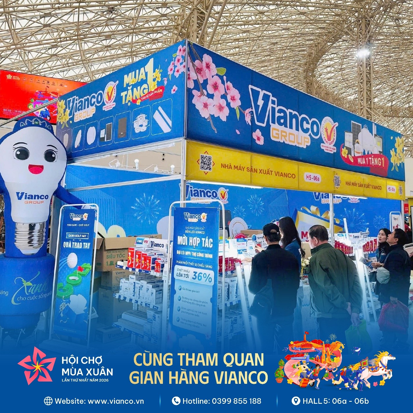 Vianco đồng hành Hội chợ Mùa Xuân 2026: Kiến tạo không gian ánh sáng cho mùa xuân thịnh vượng