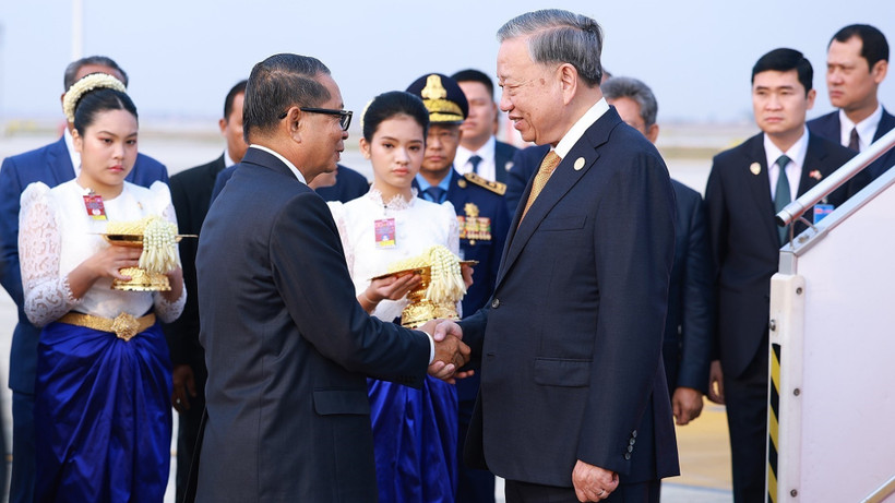 Tổng Bí thư Tô Lâm bắt đầu chuyến thăm cấp Nhà nước tới Vương quốc Campuchia