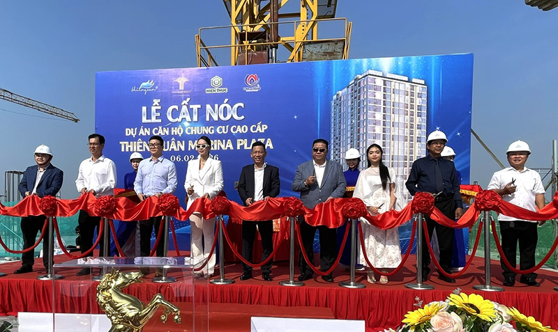 Nghi thức Lễ cất n&oacute;c t&ograve;a th&aacute;p đ&ocirc;i Thi&ecirc;n Qu&acirc;n Marina Plaza