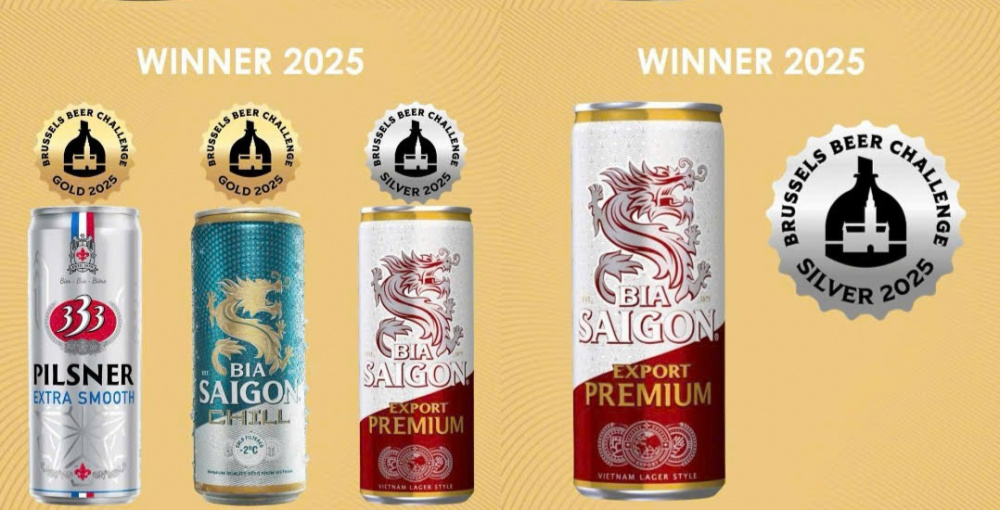C&aacute;c sản phẩm Bia S&agrave;i G&ograve;n đạt Giải cao tại Tại Brussels Beer Challenge 2025 (Bỉ)