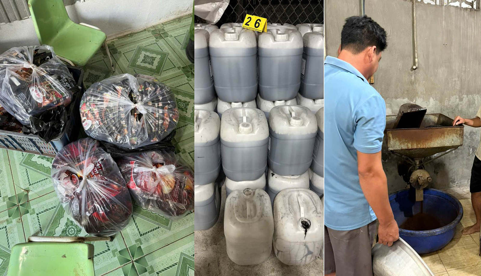 An Giang triệt phá xưởng sản xuất cà phê giả quy mô lớn